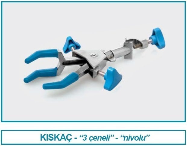 İSOLAB 045.06.001 kıskaç - 3 çeneli - nivolu (1 adet)