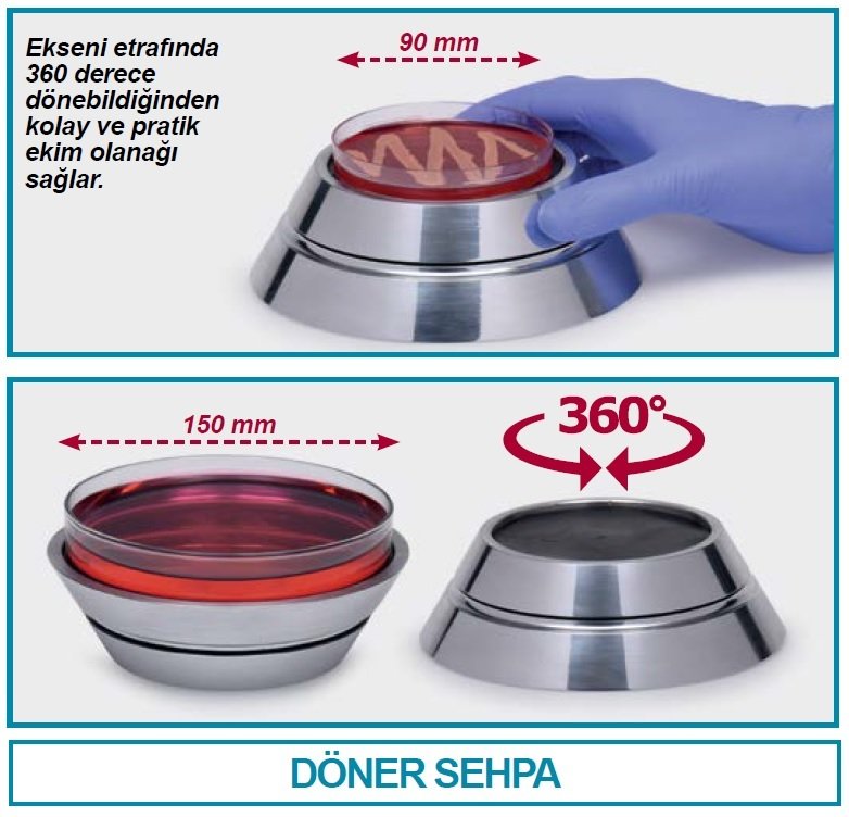 İSOLAB 081.10.001 döner sehpa - ekim için (1 adet)