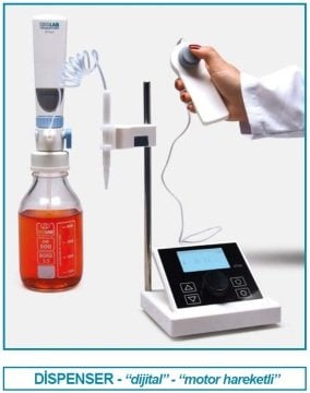 İSOLAB 008.11.001 dispenser - dijital - motor hareketli (1 adet)