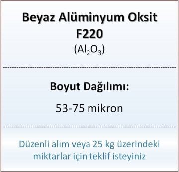 Alüminyum Oksit F220 - Al2O3 - 53-75mikron - 10 KG