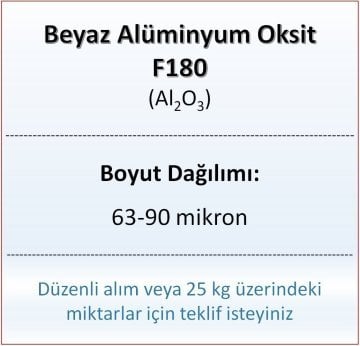 Alüminyum Oksit F180 - Al2O3 - 63-90mikron - 500 gram
