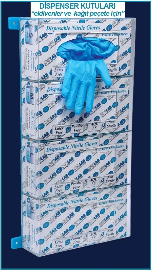 İSOLAB 080.05.002 dispenser kutusu - kalın eldiven için (1 adet)