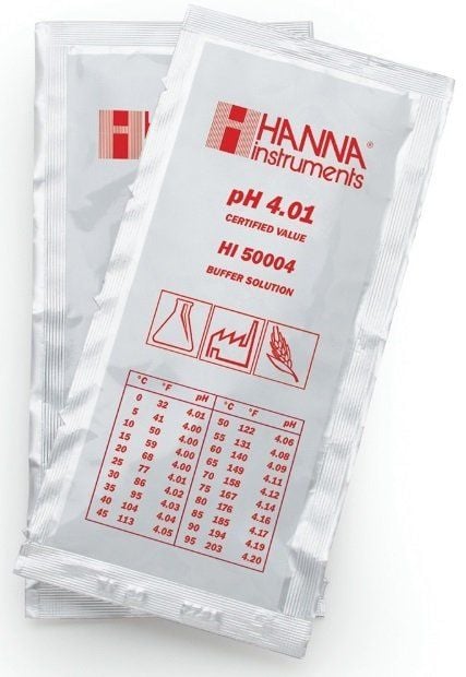 HANNA HI50004-02 pH 4.01 - 25oC Teknik Kalibrasyon Tampon Torbaları, (25 x 20mL)