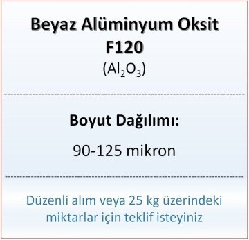 Alüminyum Oksit F120 - Al2O3 - 90-125mikron - 10 KG