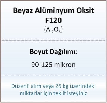 Alüminyum Oksit F120 - Al2O3 - 90-125mikron - 25 KG