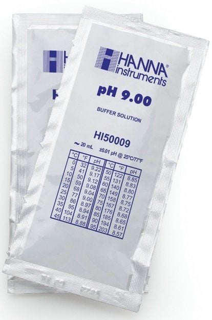 HANNA HI50009-02 pH 9,00 - 25oC Teknik Kalibrasyon Tampon Torbaları, (25 x 20mL)