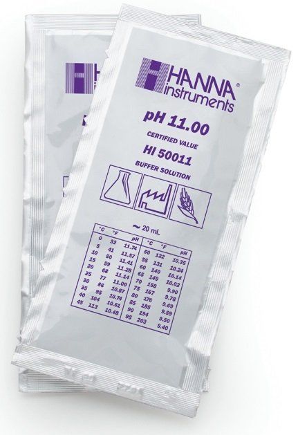 HANNA HI50011-02 pH 11.00 - 25oC Teknik Kalibrasyon Tampon Torbaları, (25 x 20mL)