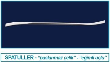 İSOLAB 047.03.210 spatül - paslanmaz çelik - eğimli - 210 mm (1 adet)