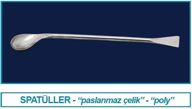 İSOLAB 047.08.150 spatül - paslanmaz çelik - elipsoidal - 150 mm (1 adet)