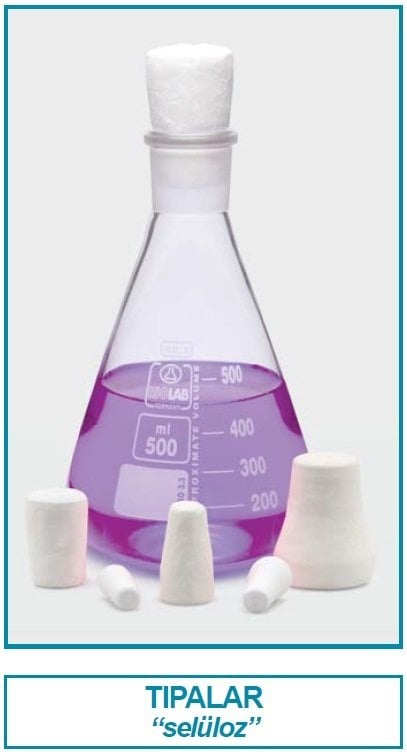 İSOLAB 051.24.009 tıpa - selüloz - 24.0 x 35.0 mm çap - 55 mm H (10 adet)