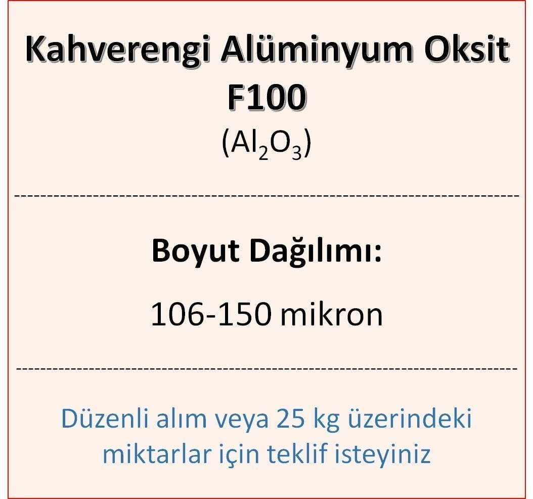 Kahverengi Alüminyum Oksit F100 - Al2O3 - 106-150mikron 5 kg