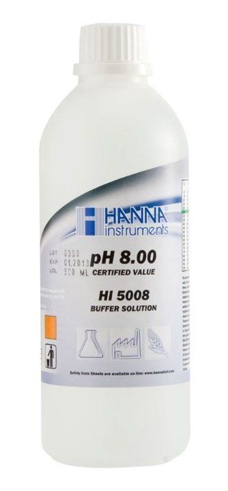 HANNA HI5008 pH 8,00 - 25oC Teknik Kalibrasyon Tamponu, 500 mL