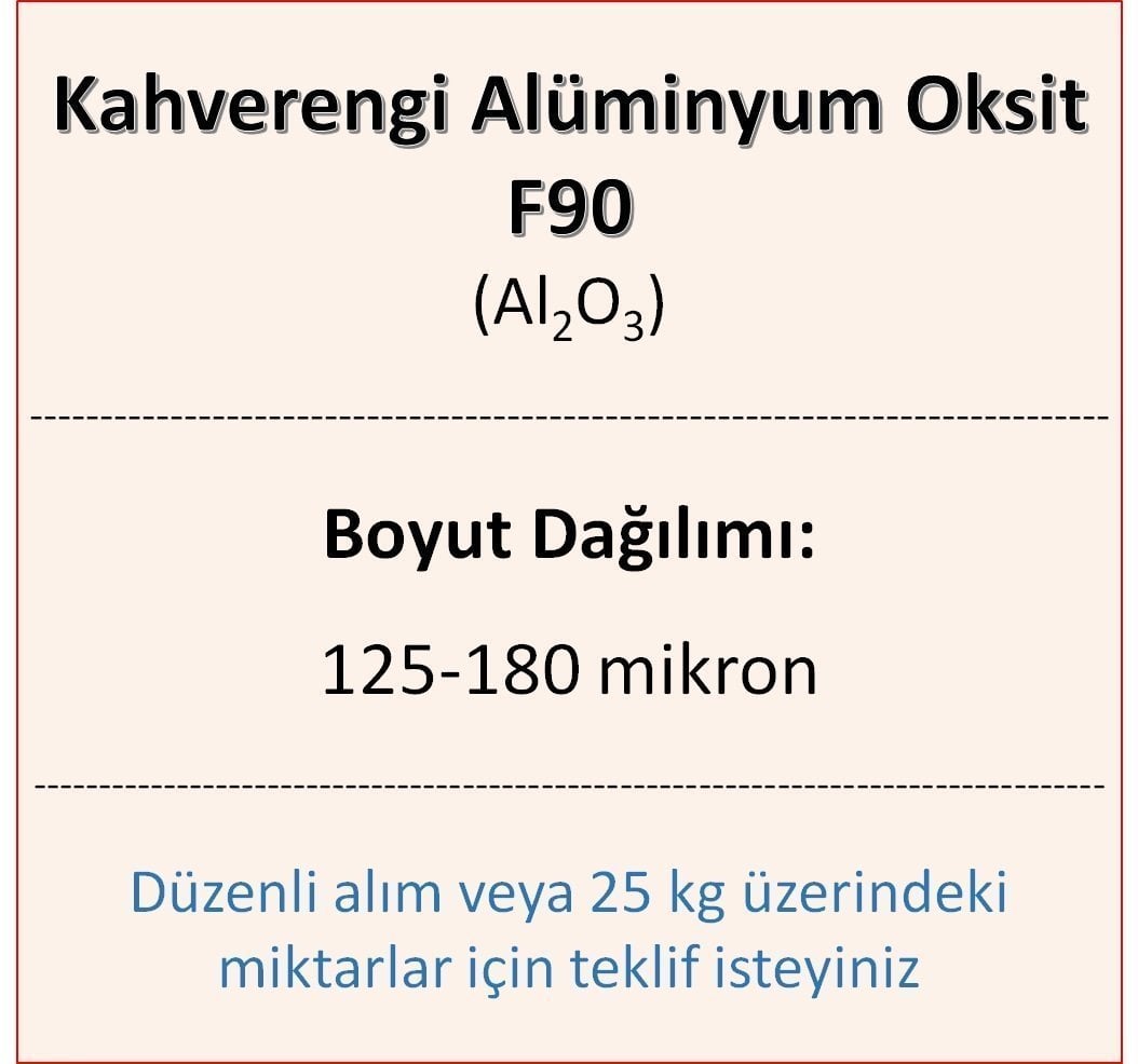 Kahverengi Alüminyum Oksit F90 - Al2O3 - 125-180mikron 5 kg