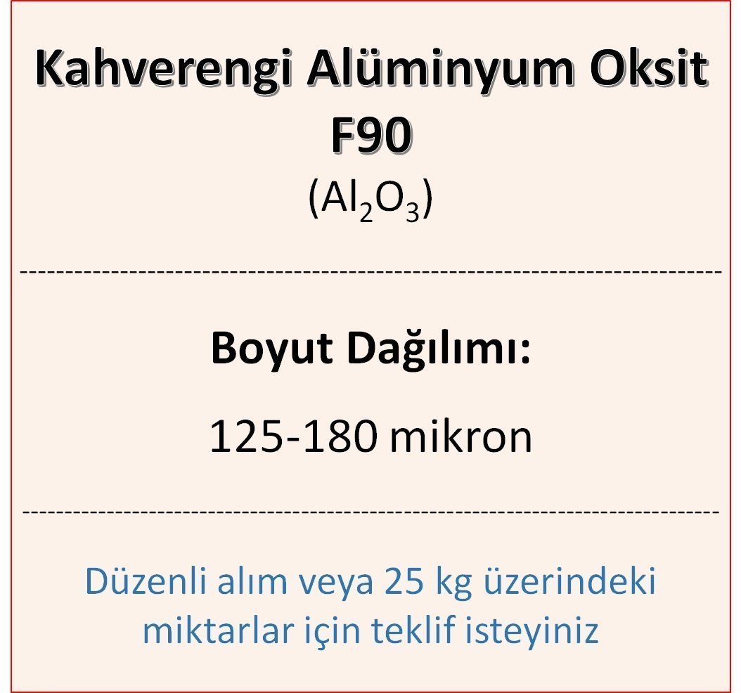 Kahverengi Alüminyum Oksit F90 - Al2O3 - 125-180mikron 500 gram