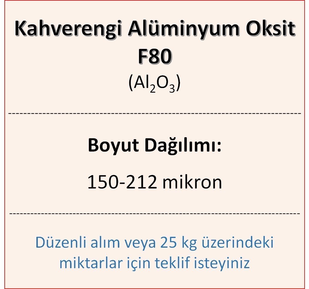 Kahverengi Alüminyum Oksit F80 - Al2O3 - 150-212mikron 1 kg