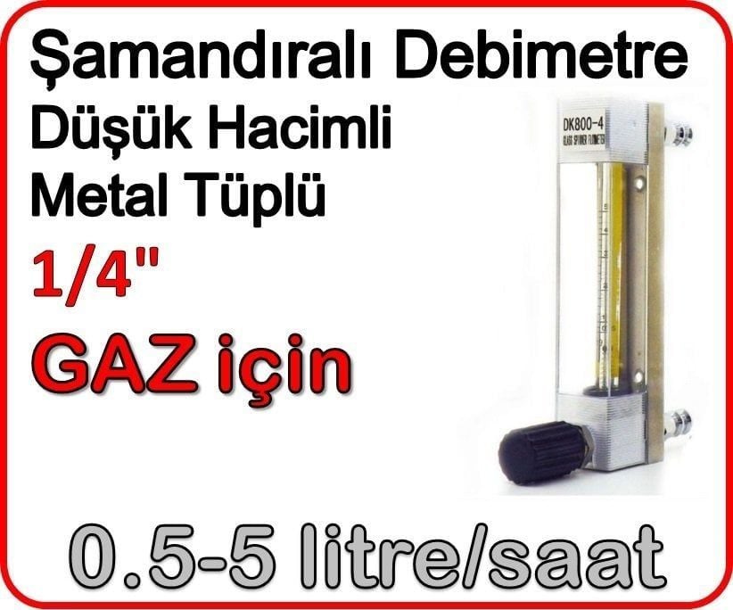 Düşük Hacimli Metal Tüplü Şamandıralı Gaz Flowmetre Debi Ölçer 0.5-5 lt/saat