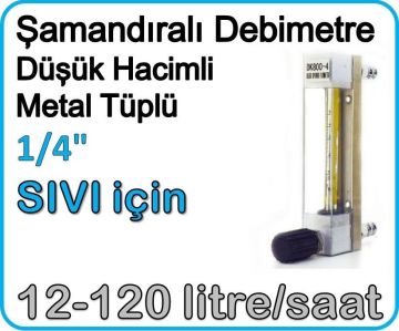 Düşük Hacimli Metal Tüplü Şamandıralı Sıvı Flowmetre Debi Ölçer 12-120 lt/saat