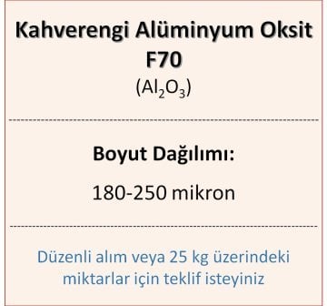 Kahverengi Alüminyum Oksit F70 - Al2O3 - 180-250mikron 1 kg