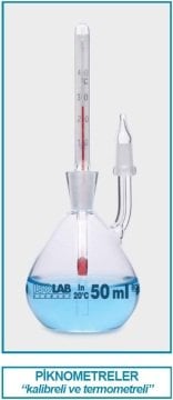 İSOLAB 023.03.005 piknometre - kalibreli - termometreli - 5 ml (1 adet)