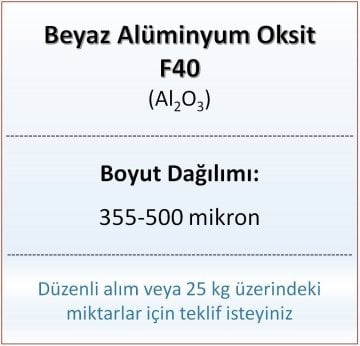 Alüminyum Oksit F40 - Al2O3 - 355-500mikron - 500 gram