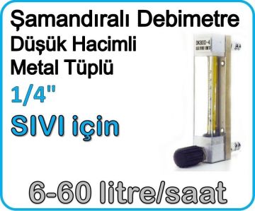Düşük Hacimli Metal Tüplü Şamandıralı Sıvı Flowmetre Debi Ölçer 6-60 lt/saat