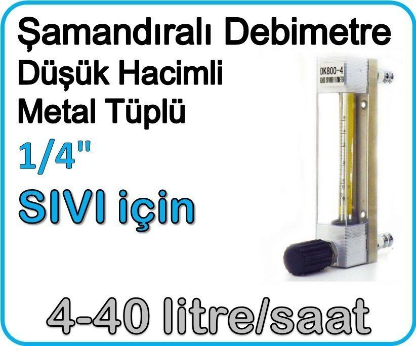 Düşük Hacimli Metal Tüplü Şamandıralı Sıvı Flowmetre Debi Ölçer 4-40 lt/saat