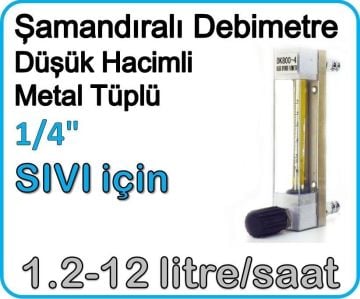 Düşük Hacimli Metal Tüplü Şamandıralı Sıvı Flowmetre Debi Ölçer 1.2-12 lt/saat