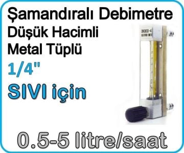 Düşük Hacimli Metal Tüplü Şamandıralı Sıvı Flowmetre Debi Ölçer 0.5-5 lt/saat