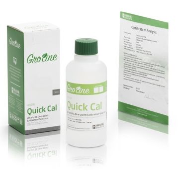 HANNA HI5036-023 Tek nokta pH/EC kalibrasyonu için GroLine Quick Cal çözümü, 230 ml
