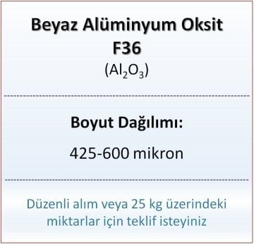 Alüminyum Oksit F36 - Al2O3 - 425-600mikron - 10 KG