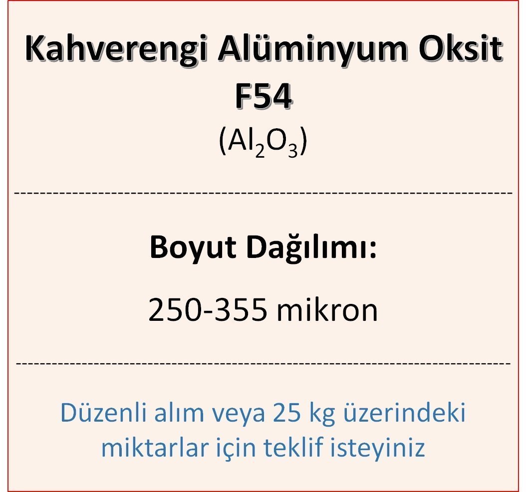 Kahverengi Alüminyum Oksit F54 - Al2O3 - 250-355mikron 3 kg