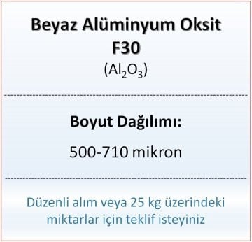 Alüminyum Oksit F30 - Al2O3 - 500-710mikron - 10 KG