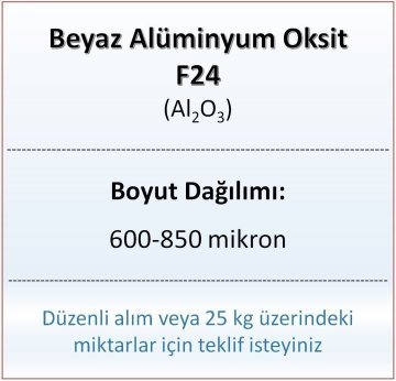 Alüminyum Oksit F24 - Al2O3 - 600-850mikron - 10 KG