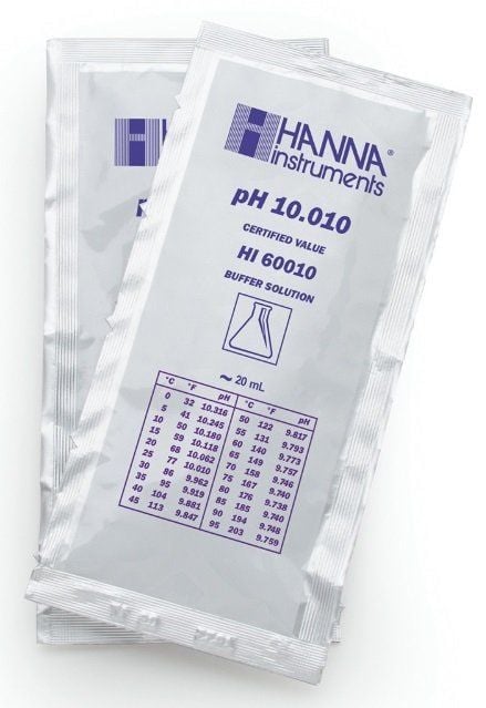 HANNA HI60010-02 pH 10.010 - 25oC Millesimal Kalibrasyon Tampon Torbaları, (25 x 20mL)