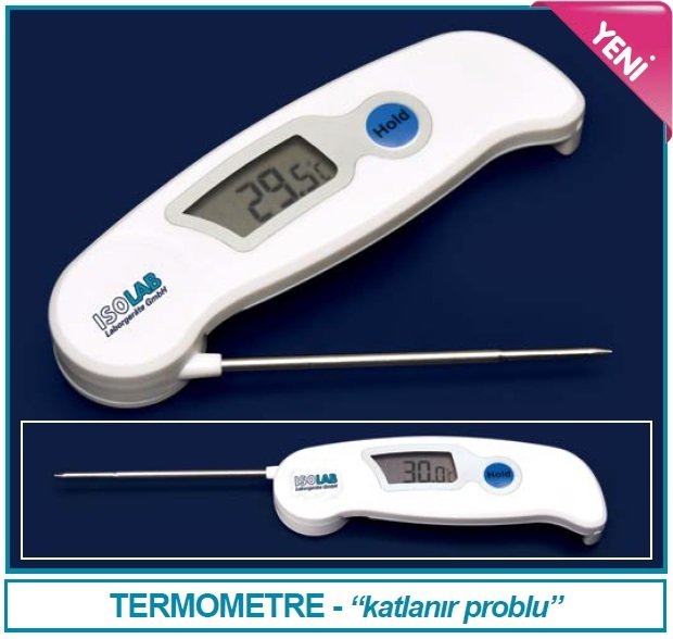 İSOLAB 060.01.003 termometre - katlanır problu (1 adet)