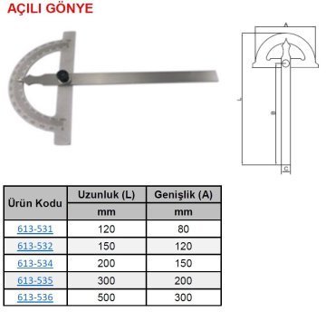 Açılı Gönye Çap 80mm
