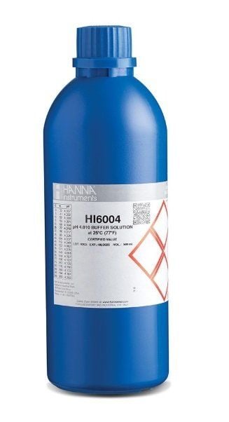 HANNA HI6004 pH 4.010 - 25oC Millesimal Kalibrasyon Tamponu, 500 mL