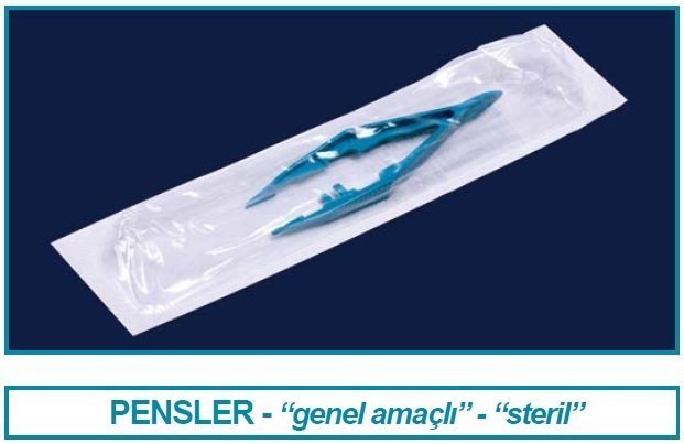 İSOLAB 048.11.110 pens - ABS - sivri/düz - 110 mm - steril (1 adet)