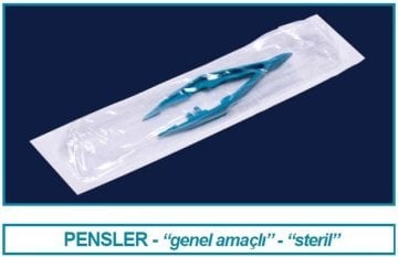 İSOLAB 048.11.110 pens - ABS - sivri/düz - 110 mm - steril (1 adet)