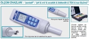 İSOLAB 616.02.002 ölçüm cihazı - el tipi - pH/mV/Sıcaklık/Kon./TDS/Tuz (1 adet)