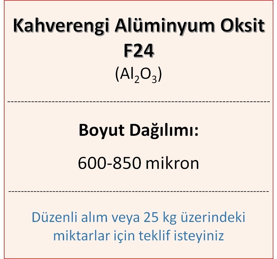 Kahverengi Alüminyum Oksit F24 - Al2O3 - 600-850mikron 1 kg