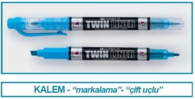 İSOLAB 099.01.006 kalem - markalama için - fosforlu - çift uçlu (5 adet)