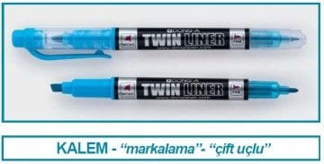 İSOLAB 099.01.006 kalem - markalama için - fosforlu - çift uçlu (5 adet)