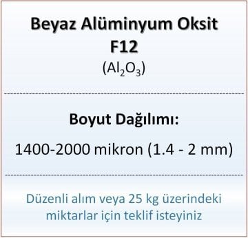 Alüminyum Oksit F12 - Al2O3 - 1400-2000mikron - 500 gram