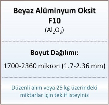 Alüminyum Oksit F10 - Al2O3 - 1700-2360mikron - 500 gram