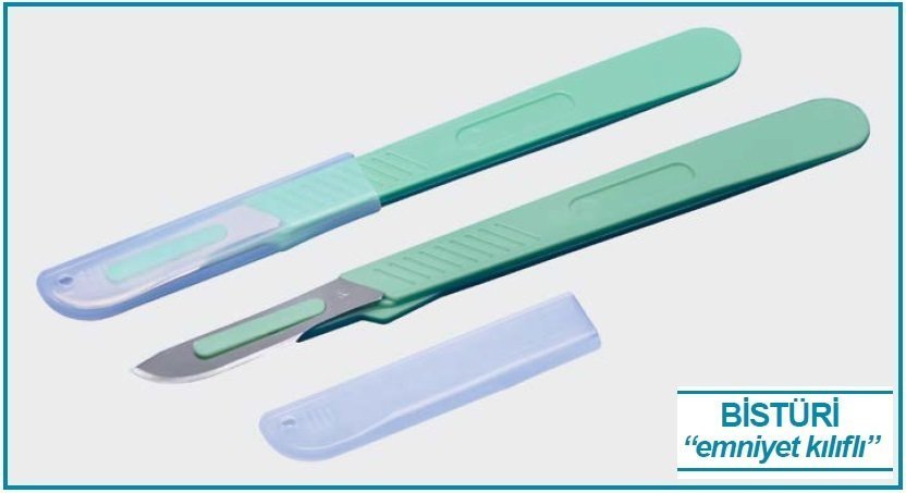 İSOLAB 048.50.003 bistüri - emniyet kılıflı (1 adet)
