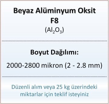 Alüminyum Oksit F8 - Al2O3 - 2000-2800mikron - 1 KG