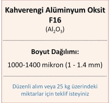 Kahverengi Alüminyum Oksit F16 - Al2O3 - 1000-1400mikron 500 gram