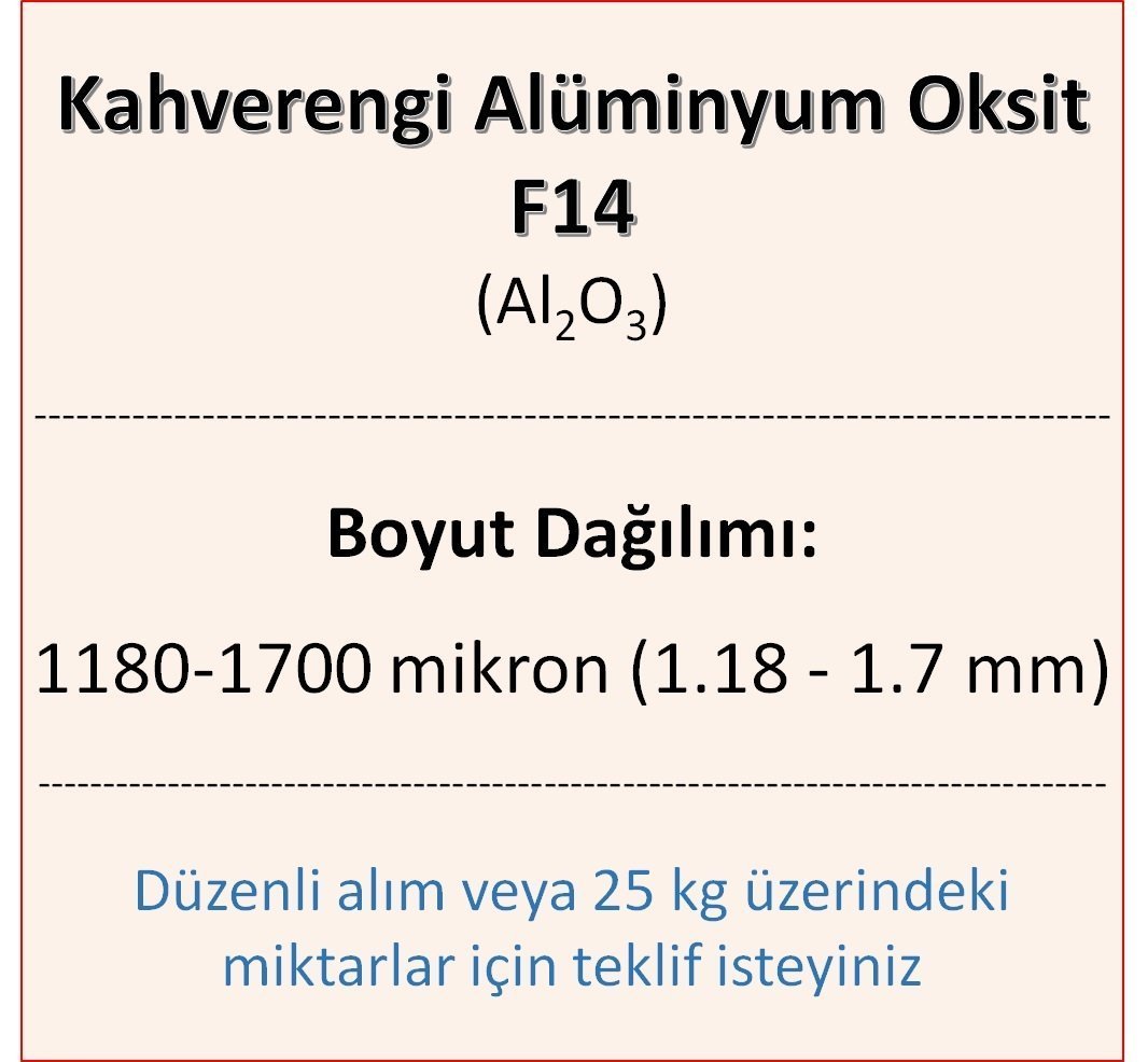 Kahverengi Alüminyum Oksit F14 - Al2O3 - 1180-1700mikron 1 kg
