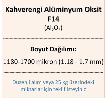 Kahverengi Alüminyum Oksit F14 - Al2O3 - 1180-1700mikron 1 kg